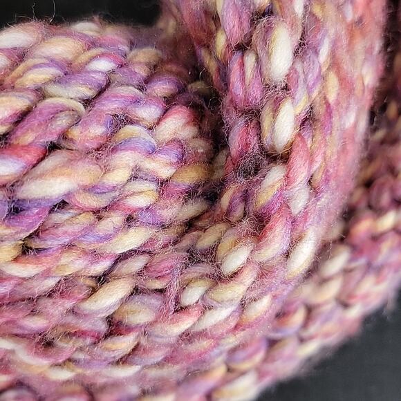 Chunky Marled Knit Neck Warmer Infinity Scarf color pink size 15"x15" - Picture 5 of 5